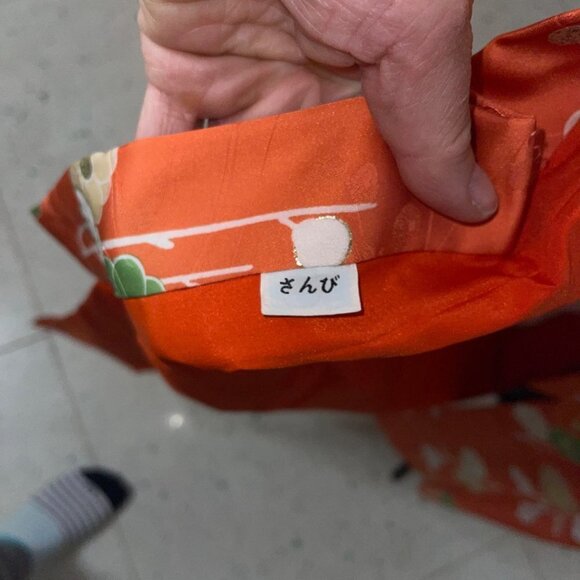 Womens Kimono One Size Orange Maxi Length Tie Front Lined Floral Embossed - Picture 16 of 16